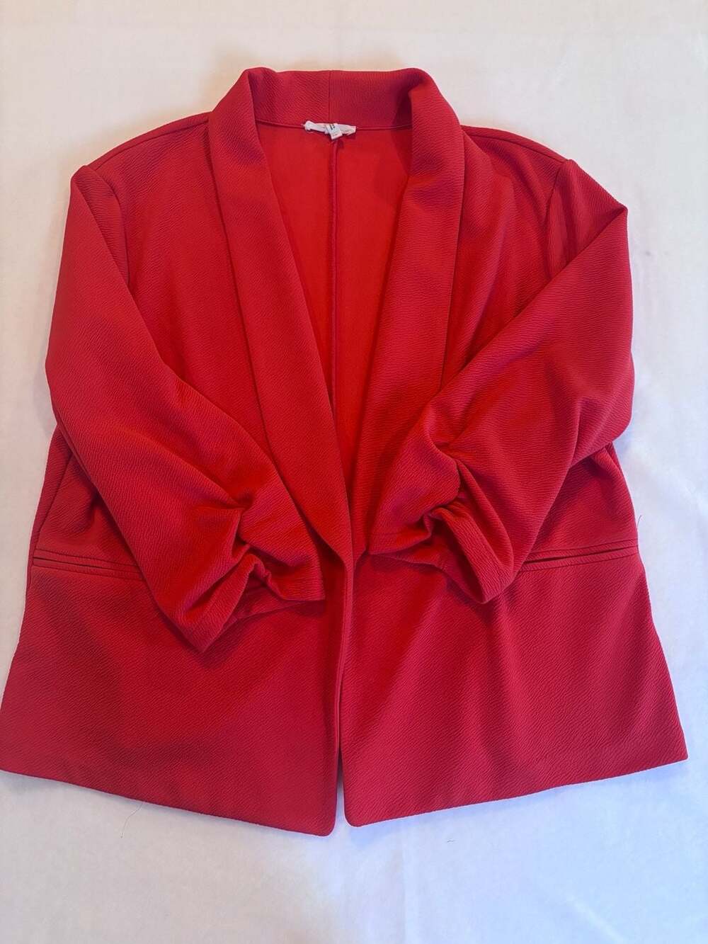 Maurices Red Open Front Blazer with Scrunch Sleeves Size XL
